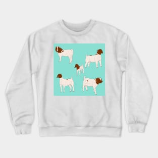 Boer Goats Pattern Seafoam Crewneck Sweatshirt